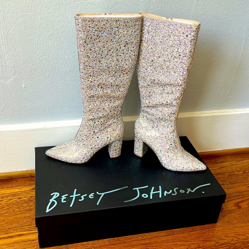 Betsy Johnson Rhinestone knee high boots
